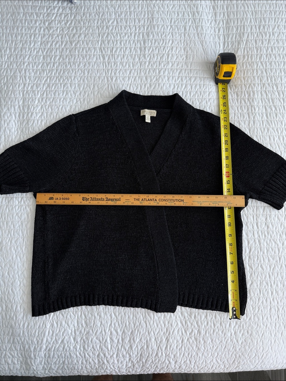 Appleseed's Women's Black Open-Weave Knit Cardigan